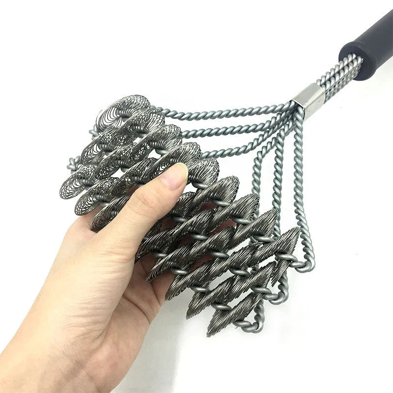 Premium stainless steel barbecue grill cleaning brush with durable wire bristles and ergonomic handle for easy grill maintenance