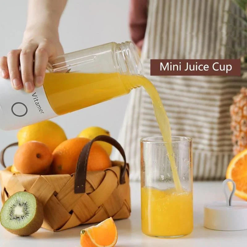 Portable USB rechargeable blender with smooth blending container and powerful motor for creating on-the-go smoothies and juices