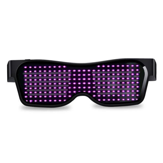 Multicolor LED party glasses with dynamic flashing light effects, suitable for various events and celebrations
