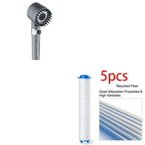 Premium 3-mode high-pressure shower head with detachable filter, made of durable ABS material for a relaxing and refreshing shower experience.