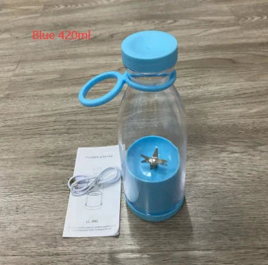 Powerful USB rechargeable smoothie blender with stainless steel blades, compact portable design, and one-touch operation