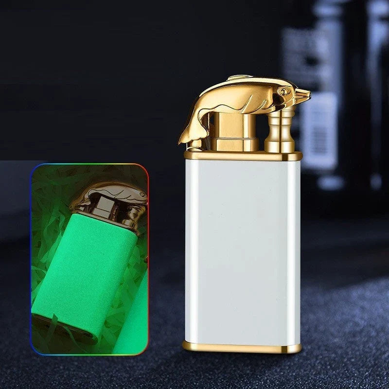 Versatile double flame lighter with a sleek and stylish design, perfect for outdoor adventures, grilling, and cigar lighting.