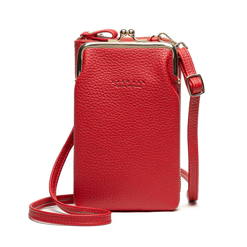 Stylish PU leather shoulder bag featuring a lychee pattern design in a range of vibrant colours