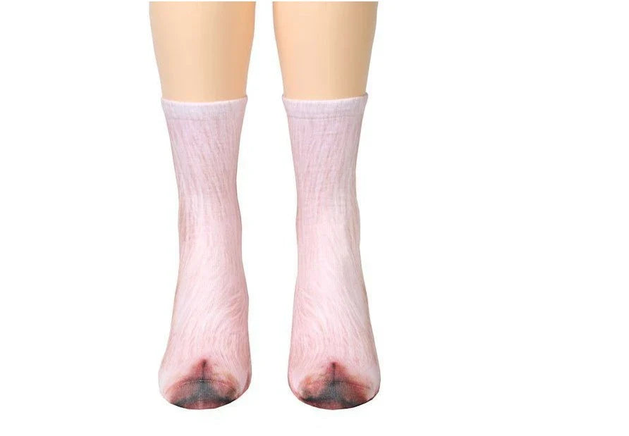 Cosy 3D animal paw socks in a variety of playful designs, including cats, dogs, elephants, tigers, and more