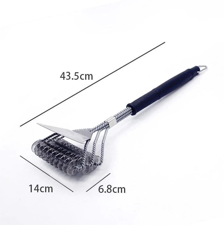 Premium stainless steel barbecue grill cleaning brush with durable wire bristles and ergonomic handle for easy grill maintenance