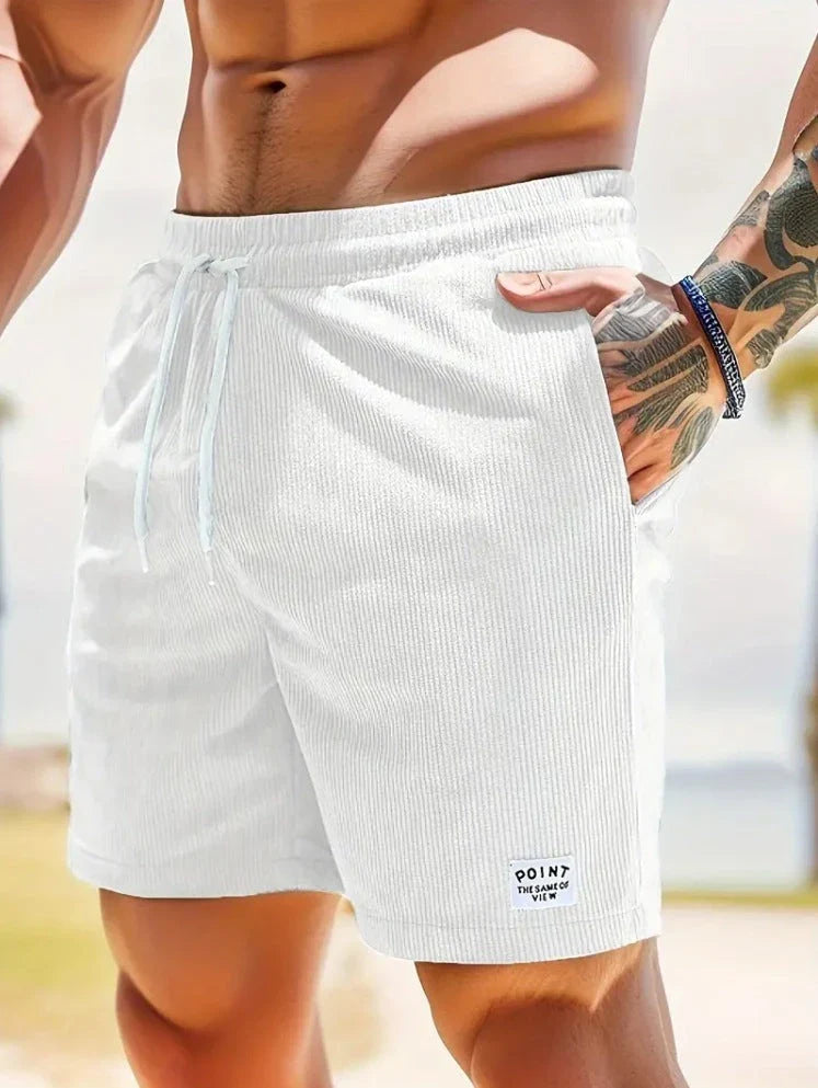 Comfortable and stylish corduroy drawstring shorts in various colors for summer wear