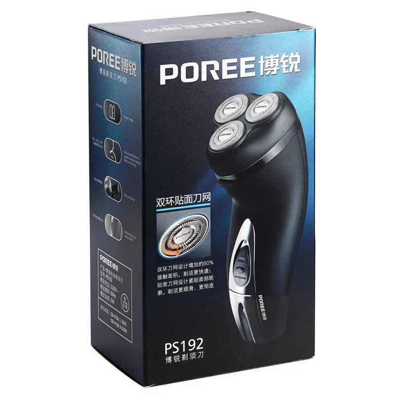 Premium 3-Blade Electric Shaver for Men - Sleek Black Design, Cordless Convenience, and Precision Blades for a Smooth Shave