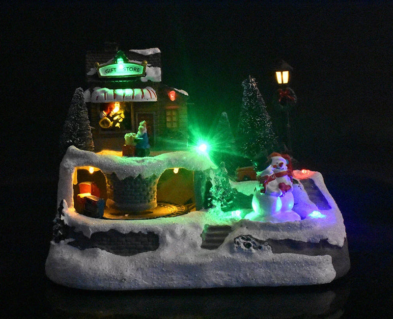 Enchanting Glowing Christmas Village with Festive Music