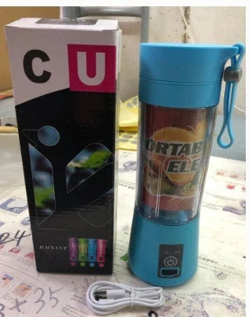 Portable USB-powered citrus juicer with stainless steel blades and durable plastic housing in various vibrant colours