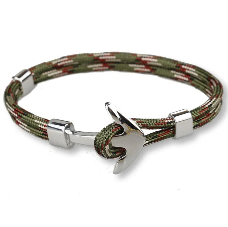 Anchor Bracelet featuring a nautical symbol on a cotton-linen rope