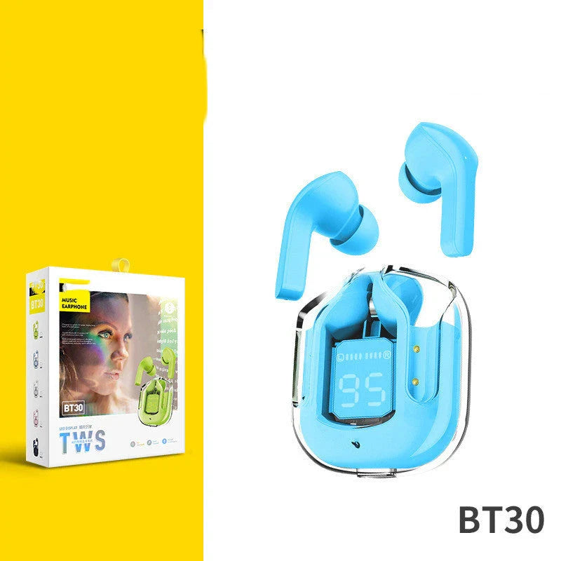 Premium true wireless Bluetooth 5.3 earbuds with digital display, noise reduction, and long battery life.