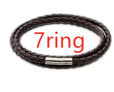 Personalized Leather Bracelet with Engraved Name Charm in Black and Brown Colors