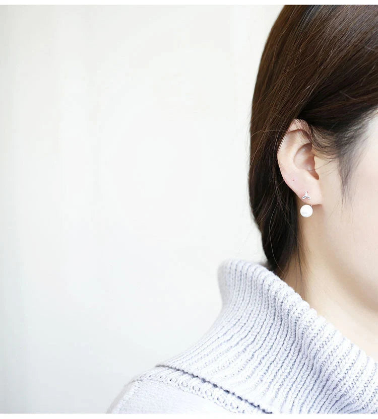 925 Sterling Silver Earrings with Elegant Grass-Like Design