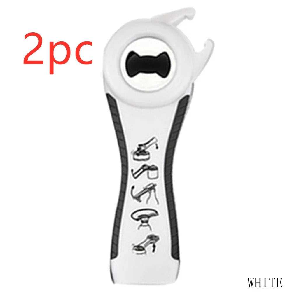 Versatile 5-in-1 stainless steel can opener and bottle opener - a must-have for any UK kitchen