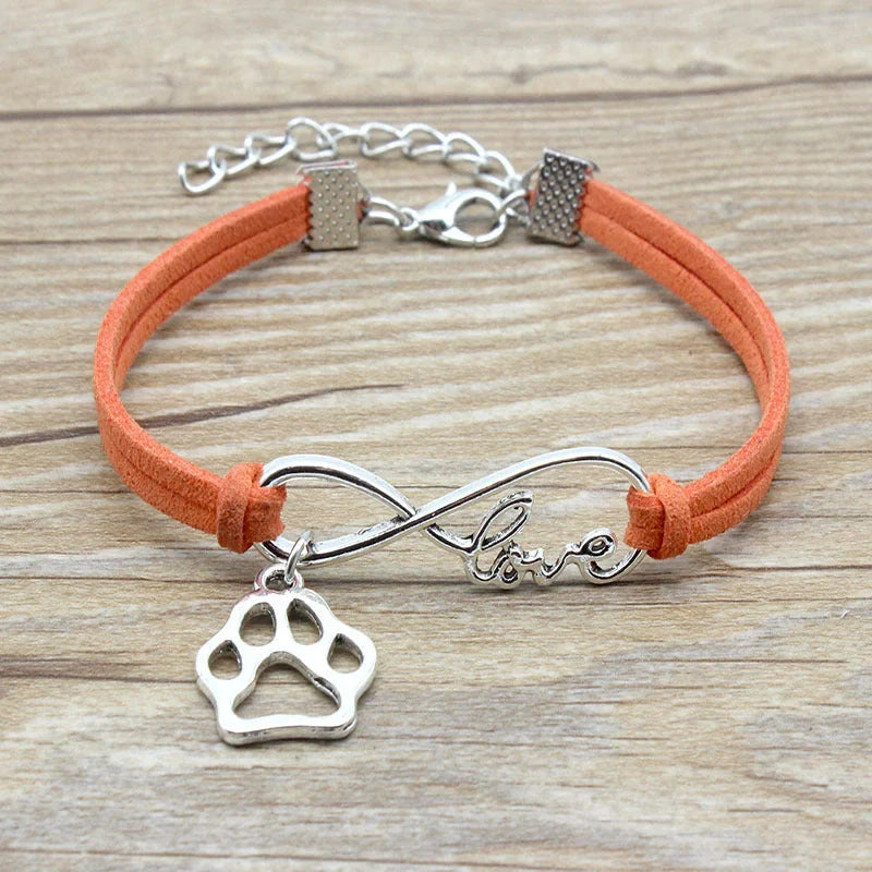 Stylish hand-woven infinity love pet bracelet in various colors for pet owners to express their affection