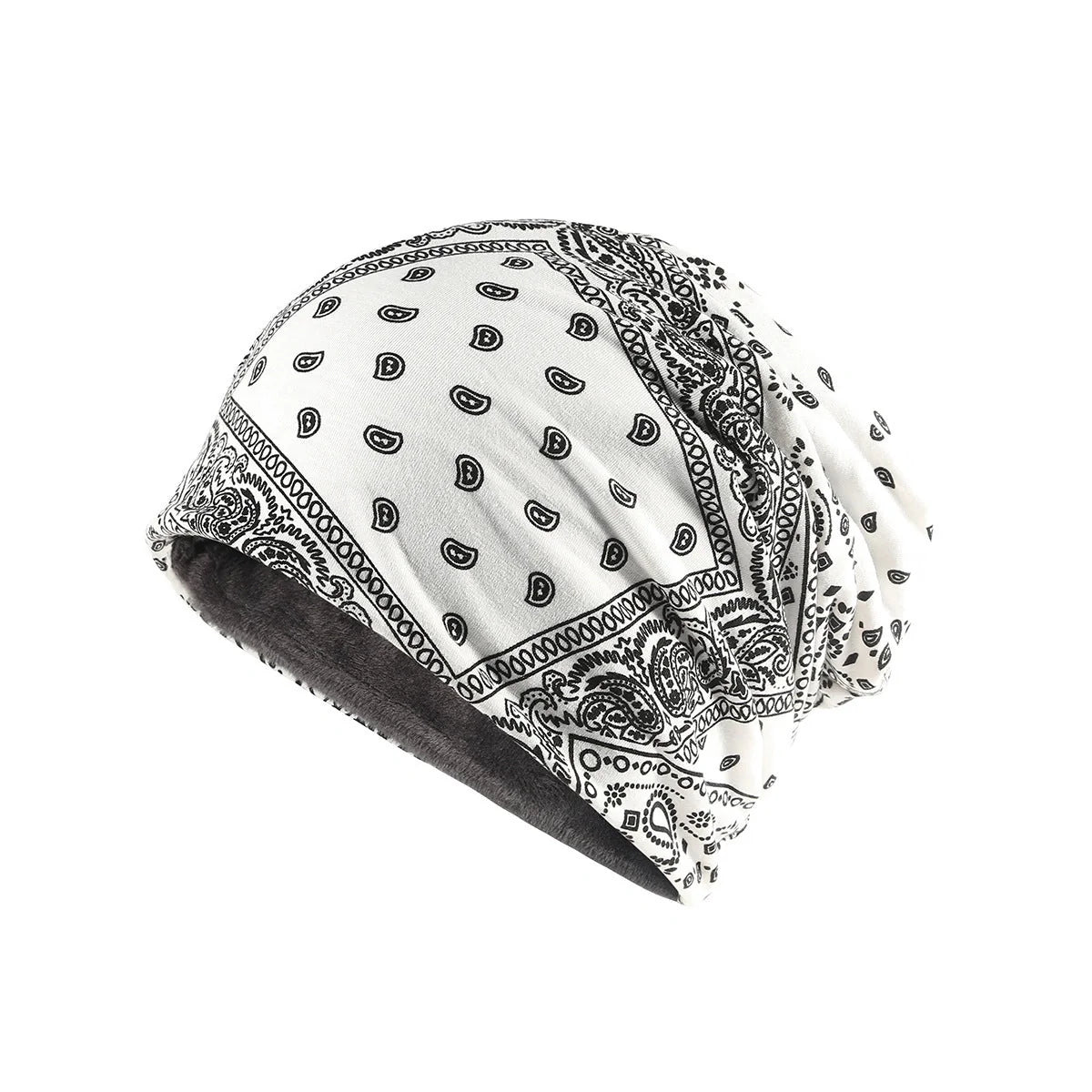 Adjustable windproof earmuff hat with cashew flower print in various colours