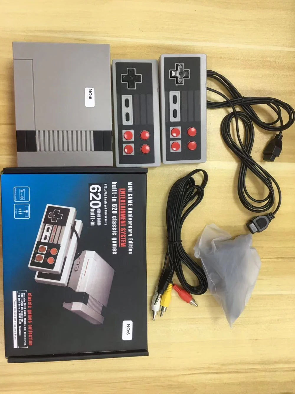 620 classic games console with two joysticks for shared gaming experiences