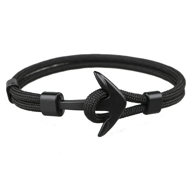 Anchor Bracelet featuring a nautical symbol on a cotton-linen rope