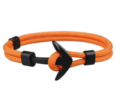 Anchor Bracelet featuring a nautical symbol on a cotton-linen rope