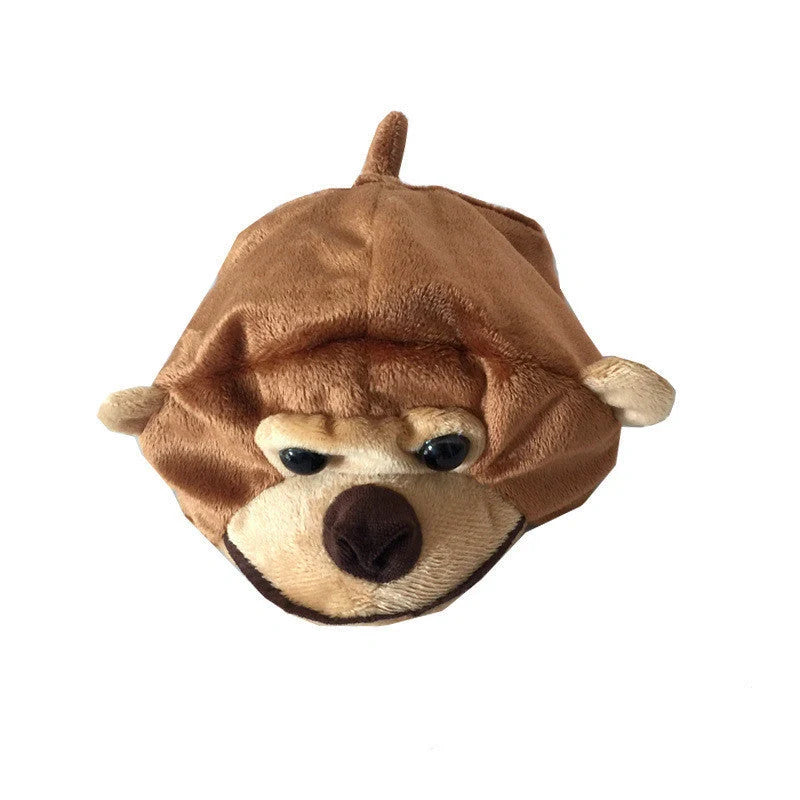 Monkey cartoon design dog hat in brown, suitable for cats and dogs during festivals
