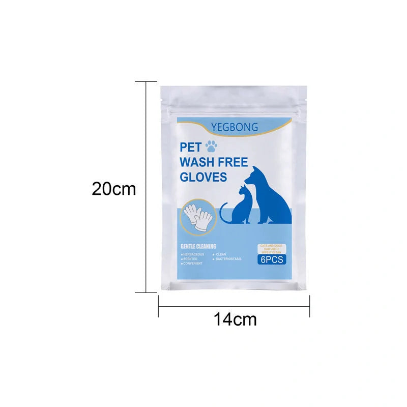 Disposable pet gloves in aluminium foil, pack of 6, for hygienic pet care