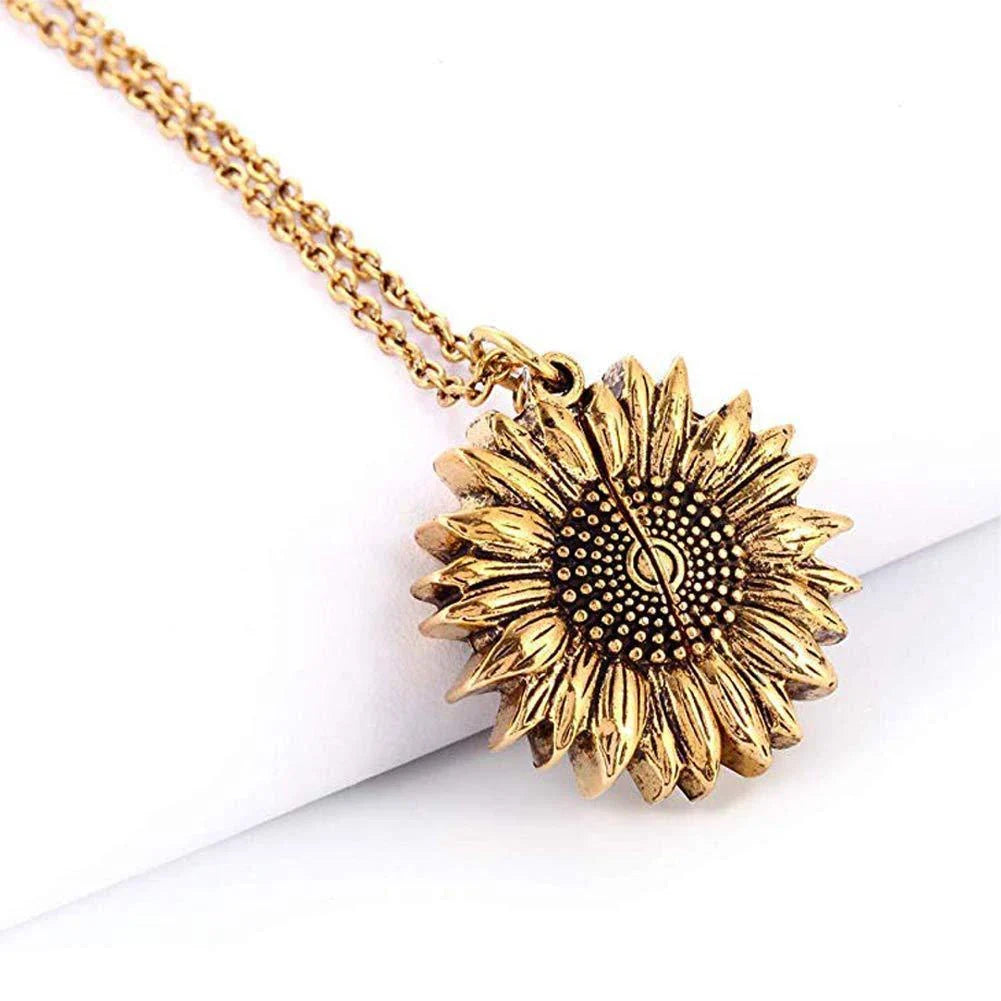 Radiant sunflower necklace with adjustable length and modern design