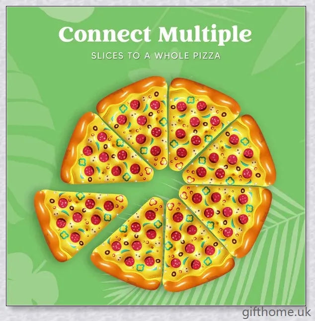 Giant inflatable pizza slice pool float with cup holders for summer pool parties and water activities