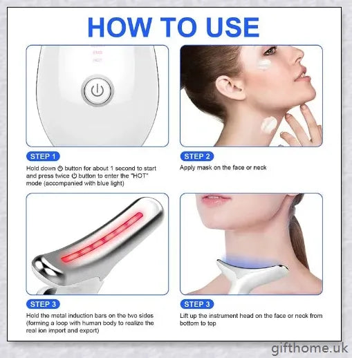 Double Chin Reducer Device - Microcurrent Technology for Neck & Face Wrinkle Reduction