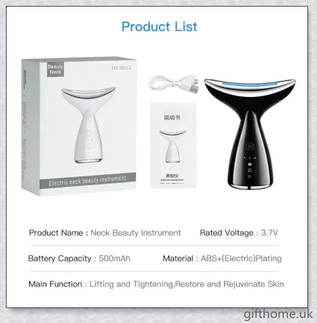 Double Chin Reducer Device - Microcurrent Technology for Neck & Face Wrinkle Reduction