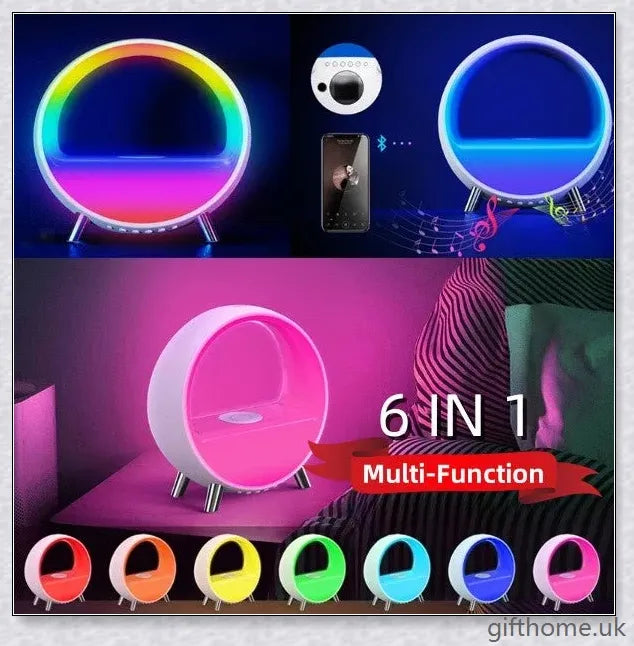 Smart alarm clock with Bluetooth speaker, night light, and wake-up light for customised sleep and ambience