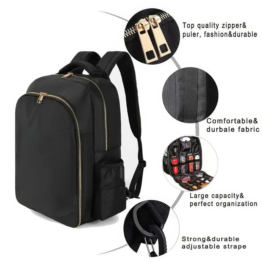 A sleek and spacious backpack designed to revolutionise the way barbers and hairstylists carry their essential tools and accessories