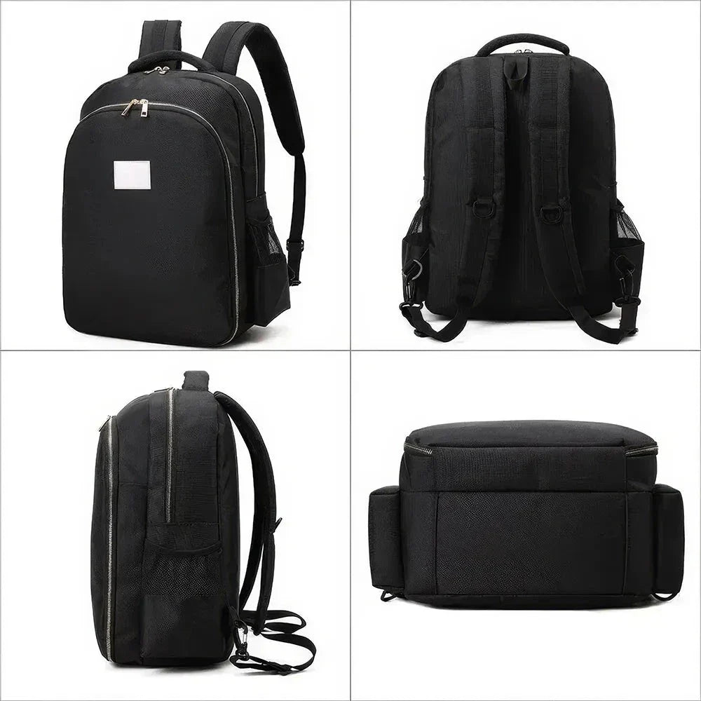A sleek and spacious backpack designed to revolutionise the way barbers and hairstylists carry their essential tools and accessories