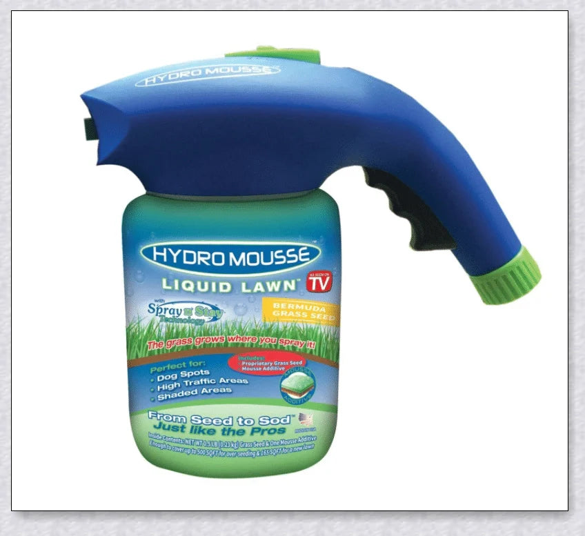 Hydro Mousse Liquid Lawn System - Spray-on formula that attaches grass seed directly to soil for effortless lawn repair