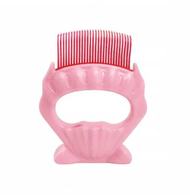 Pet Massage Shell Brush with soft bristles and ergonomic design for gentle, effective grooming