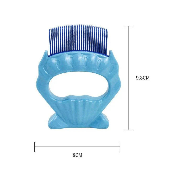 Pet Massage Shell Brush with soft bristles and ergonomic design for gentle, effective grooming