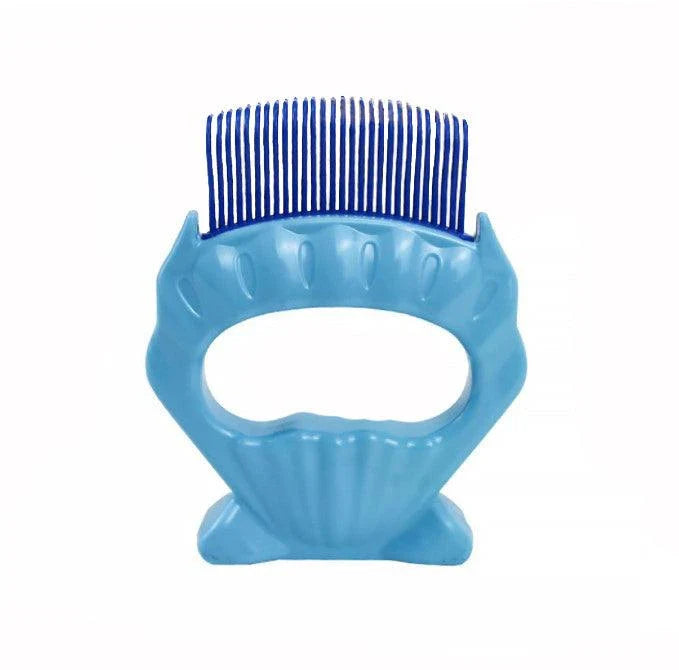 Pet Massage Shell Brush with soft bristles and ergonomic design for gentle, effective grooming