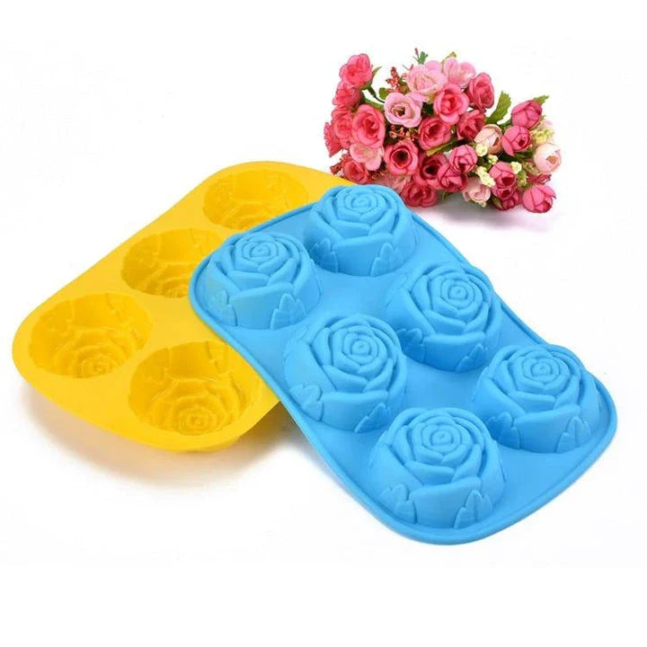 GiftHome Lovely Roses Shaped Eco-Friendly Silicone Baking Mould