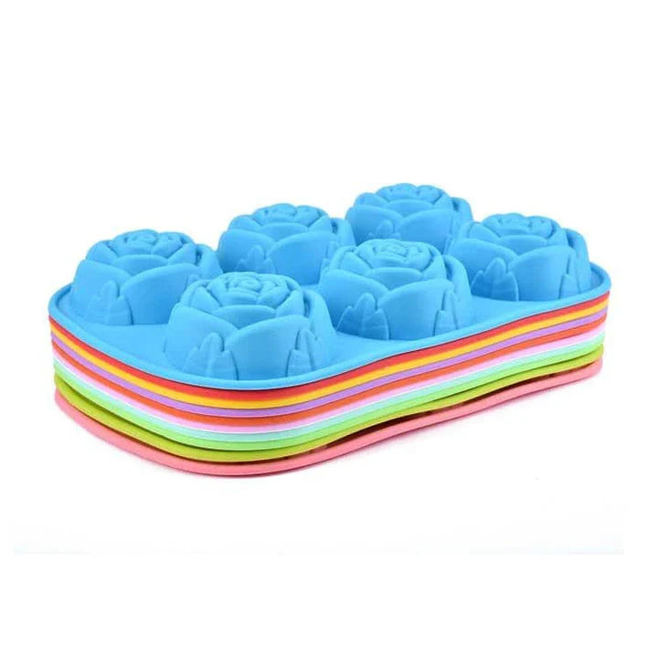 Lovely Roses Shaped Eco-Friendly Silicone Baking Mould for baking cakes, cupcakes, and other treats with a unique rose design.