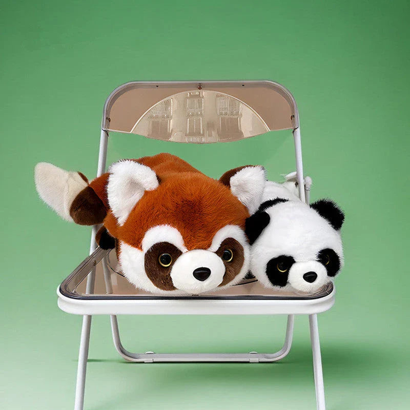 Plush red panda doll toy with soft, velvety fur and endearing features, perfect for children's birthday gifts and playtime