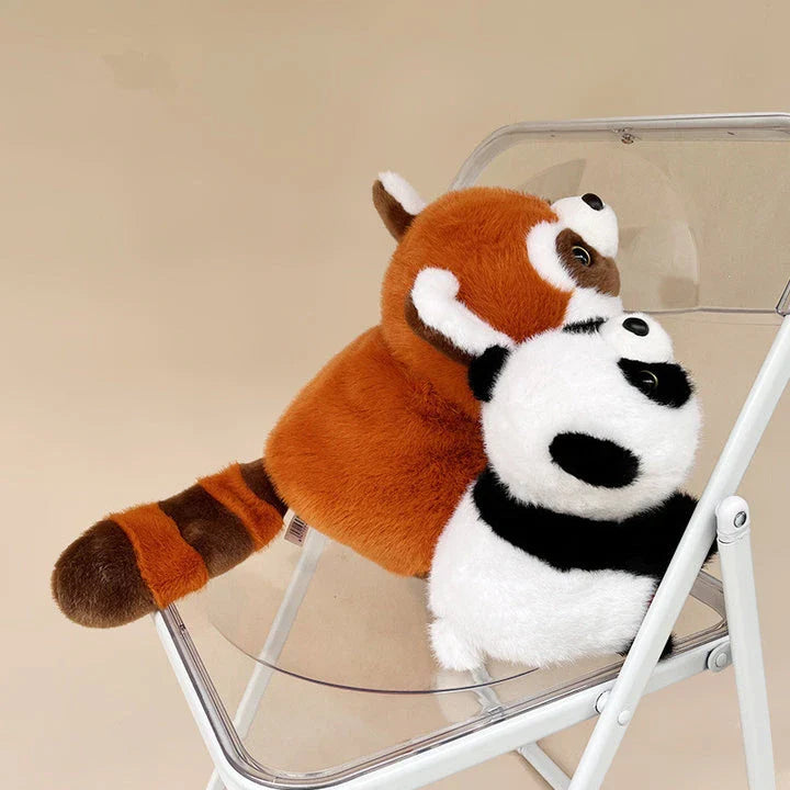 Plush red panda doll toy with soft, velvety fur and endearing features, perfect for children's birthday gifts and playtime
