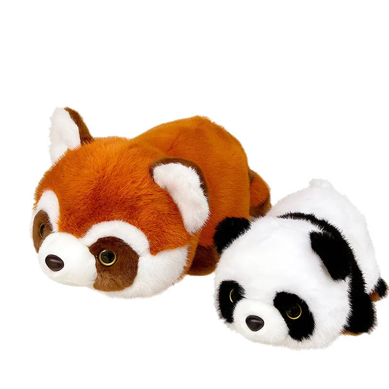 Plush red panda doll toy with soft, velvety fur and endearing features, perfect for children's birthday gifts and playtime