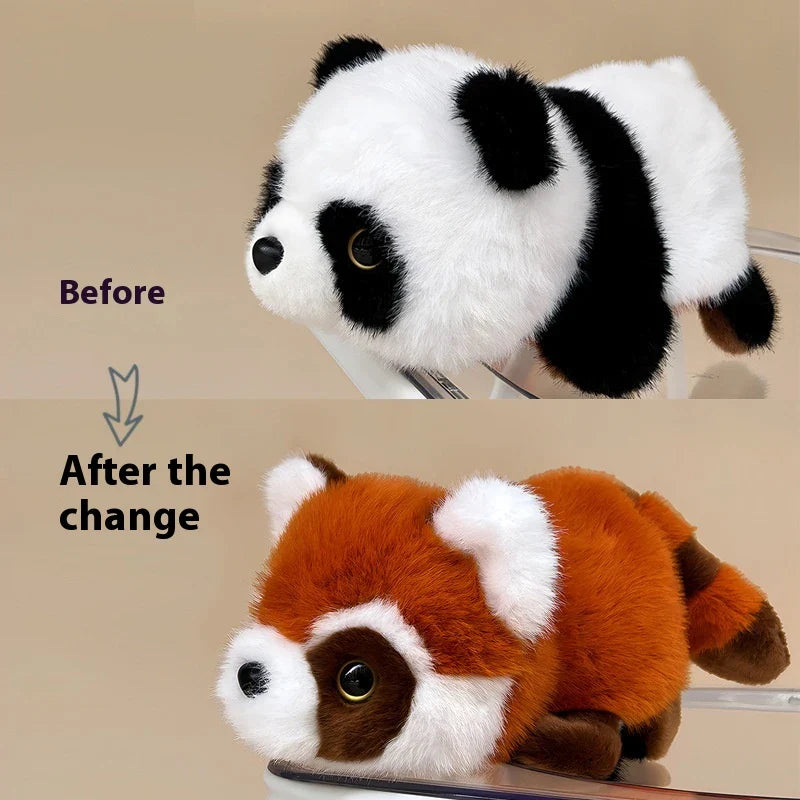 Plush red panda doll toy with soft, velvety fur and endearing features, perfect for children's birthday gifts and playtime