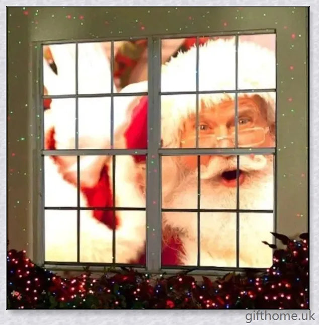A black Christmas holographic projector displaying festive holiday scenes and spooky Halloween movies