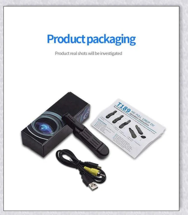 A compact, wearable body camera with a clip for hands-free recording of 1080P video footage