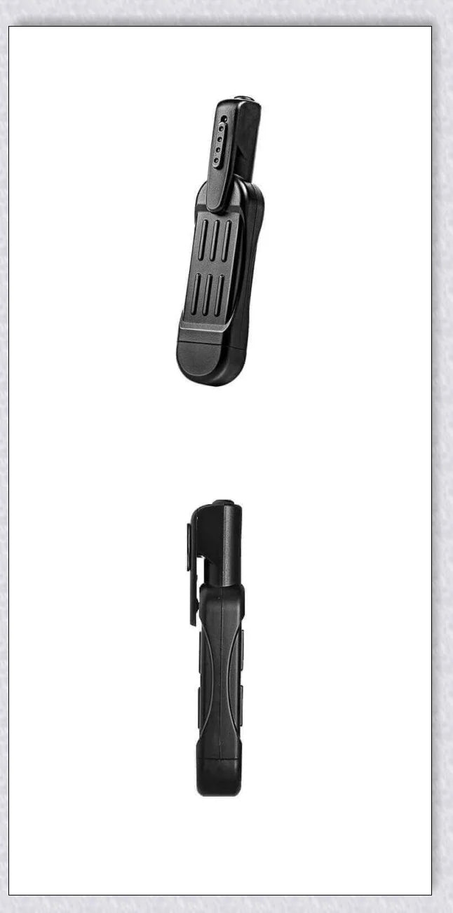 A compact, wearable body camera with a clip for hands-free recording of 1080P video footage