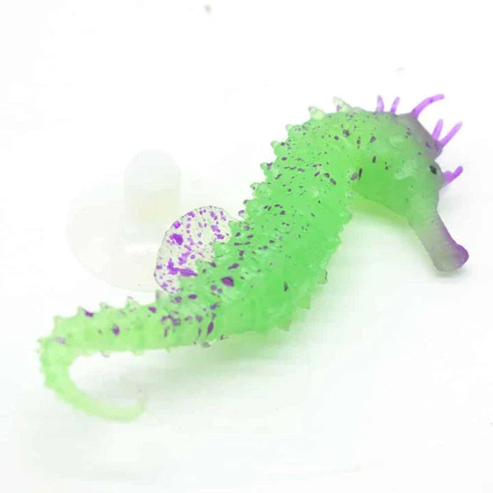 Luminous sea horse aquarium decor with a mesmerising glow, made of premium silicone