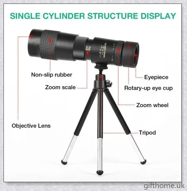 10-300X40mm Super Mobile Phone Starscope Thermal Monocular Telescope with Smartphone Adapter and Tripod