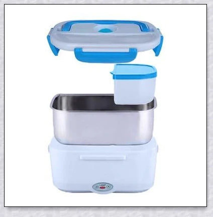 Portable Heated Electric Lunch Box in various colours - green, blue, orange, and pink