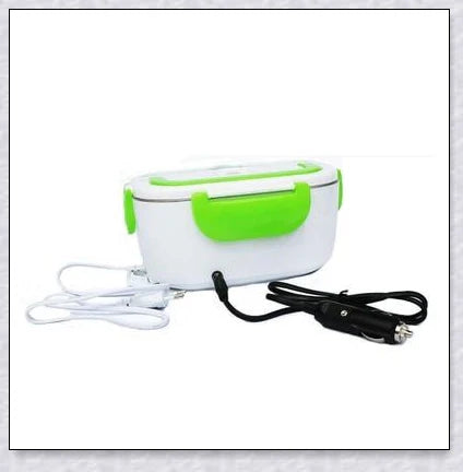 Portable Heated Electric Lunch Box in various colours - green, blue, orange, and pink