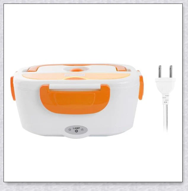 Portable Heated Electric Lunch Box in various colours - green, blue, orange, and pink